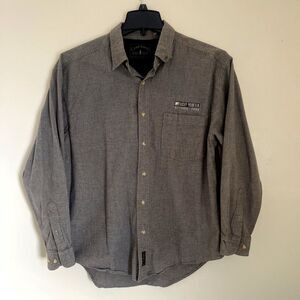 Vintage 90s Rocky Mountain National Park Woven Cotton Canvas Button Down- M